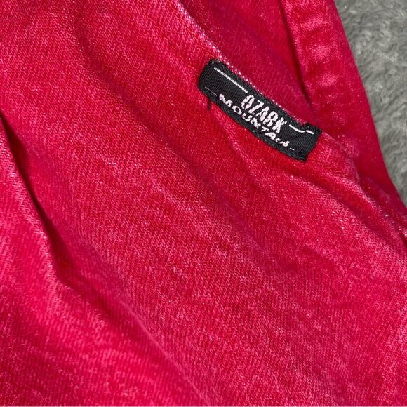 Vintage Ozark Mountain Women’s High Waist Red Denim Shorts Sz 5 Western 90s - Picture 3 of 11
